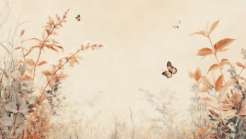 Soft meadow butterflies drifting through quiet autumn light.