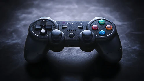 PSAY TEN Gaming Controller: Black Polygon Power Grip Marvel.