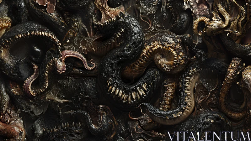 Nightmare menagerie of slick fangs, writhing teeth, and coils.