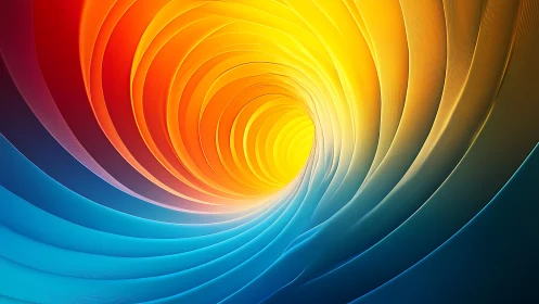 Color tides spiral inward and carve a tunnel of warmth