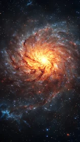 Blazing spiral galaxy radiates from dense stellar core