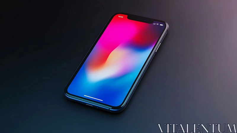 Modern Smartphone Glowing with Vibrant Rainbow Colors