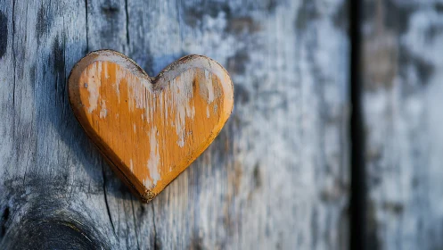 Weathered Heart Carved in Timber's Gentle Embrace.