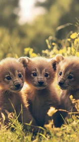 Three Adorable Puppies Discover Wonder in Nature's Garden