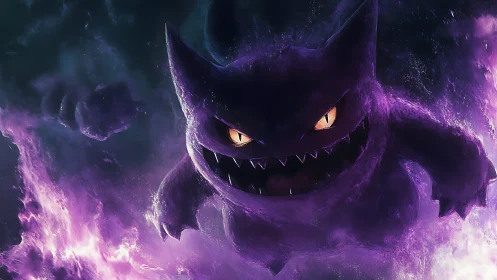 Shadow trickster lunges through ultraviolet ghostfire storm