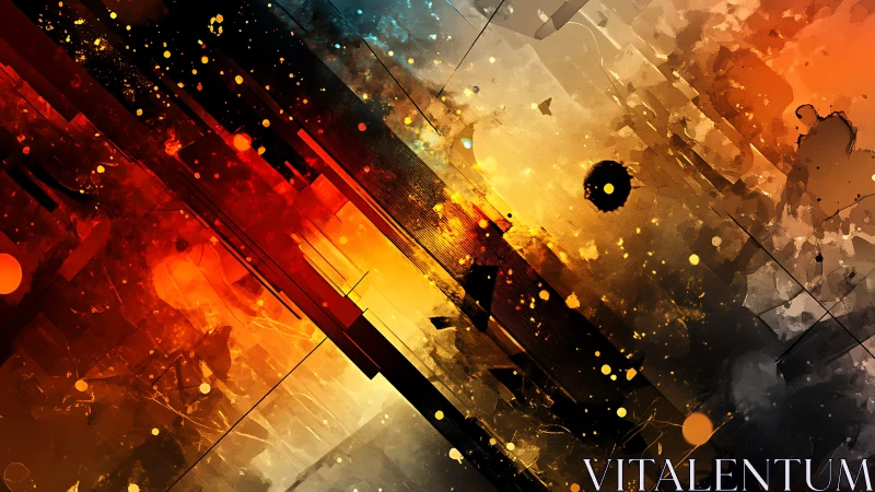 Angular nova collision in molten city of light and shadow.