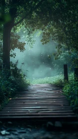 Luminescent Threshold Where Ancient Trees Guard Mystic Glow.