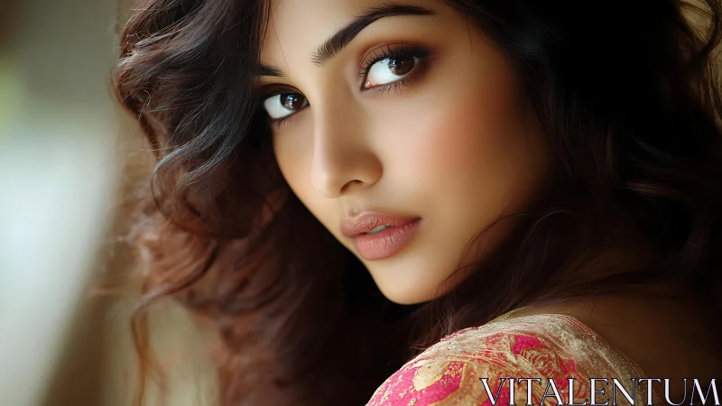 Soft-focus digital portrait captures luminous reflective gaze