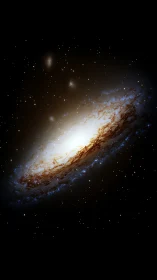 Stunning spiral galaxy glows softly within a starry cosmos