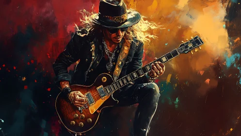 Guitar-slinging comet carves riffs through molten city light