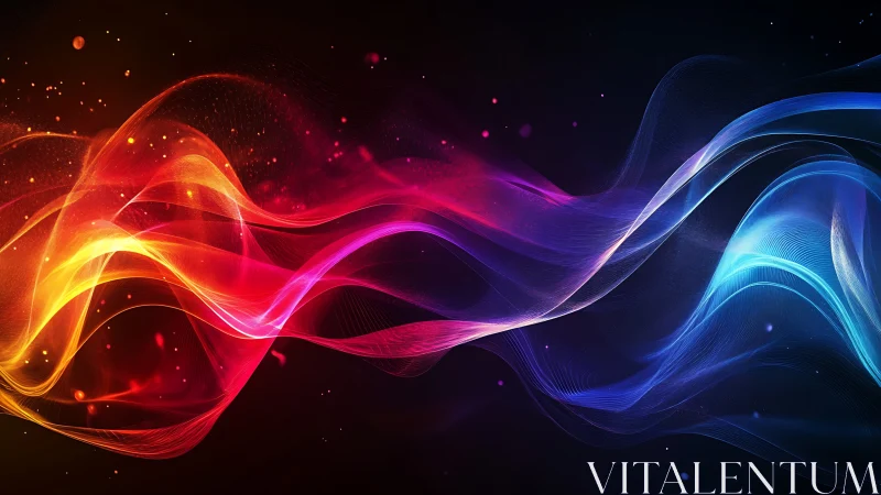 Vibrant energy waves flow across a luminous cosmic void