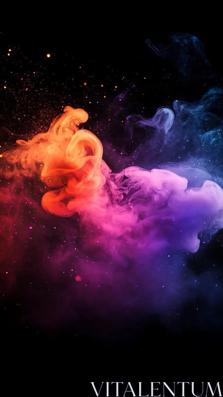 Colorful clouds of glowing cosmic ink swirling softly.