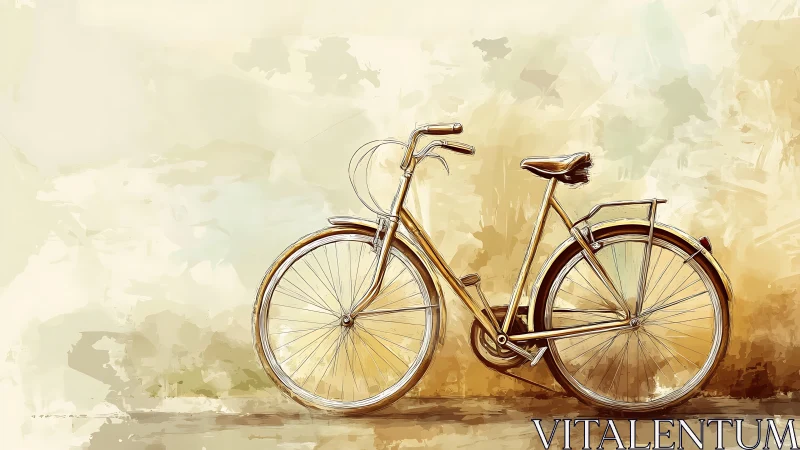 Vintage Bicycle Against Weathered Wall