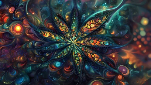 Stellar leaf unfurls as a kaleidoscope gateway to cosmic tides