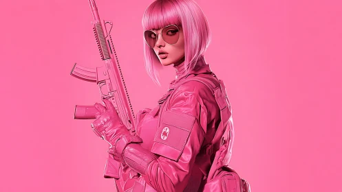 Bold pink warrior blends sleek style with futuristic edge