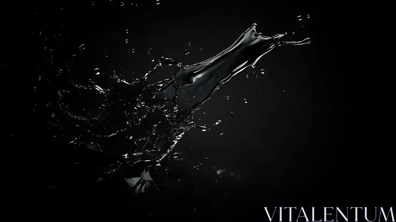 Dark liquid splash captured on black studio background.