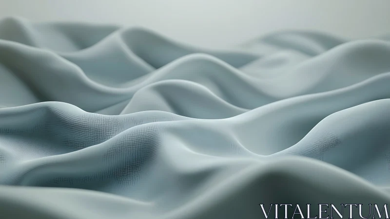 Soft fabric waves form serene abstract landscape in gray tones.