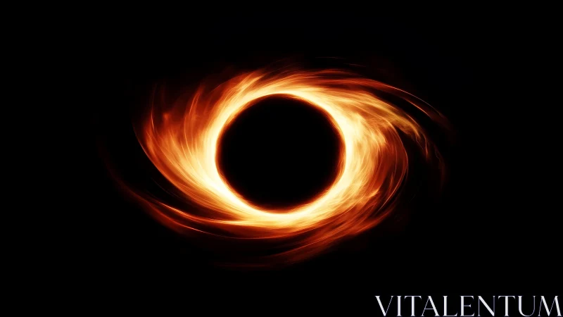 Relativistic accretion ring around void singularity core.