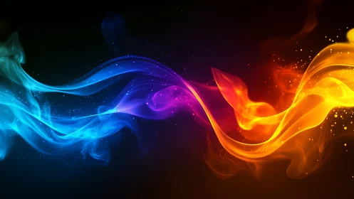 Neon Waves Dance Across Darkness.