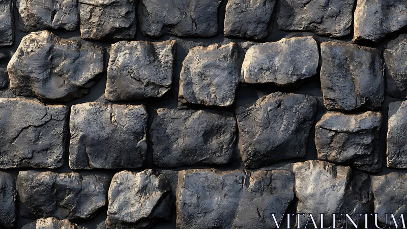 Weathered stone wall with rugged, character-filled blocks.