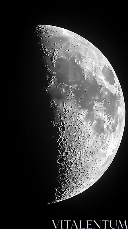 Lunar terminator reveals high-contrast crater topography in detail