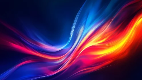 Neon riverwinds collide in a glowing dusk-blue void.