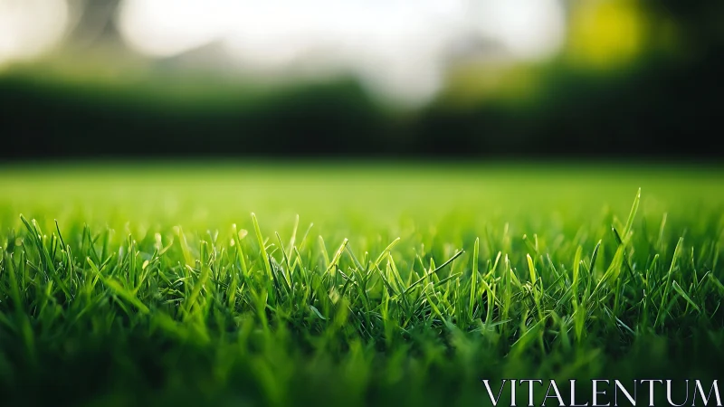 Morning light glows softly across a lush green grass field