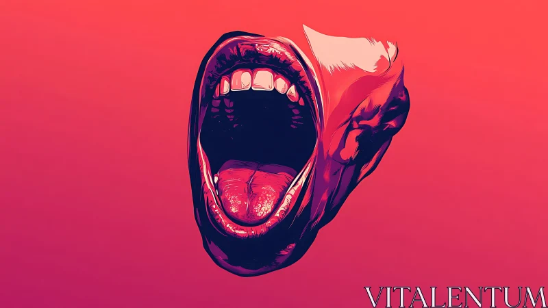 Electric scream unbound in neon gradients of raw emotion.