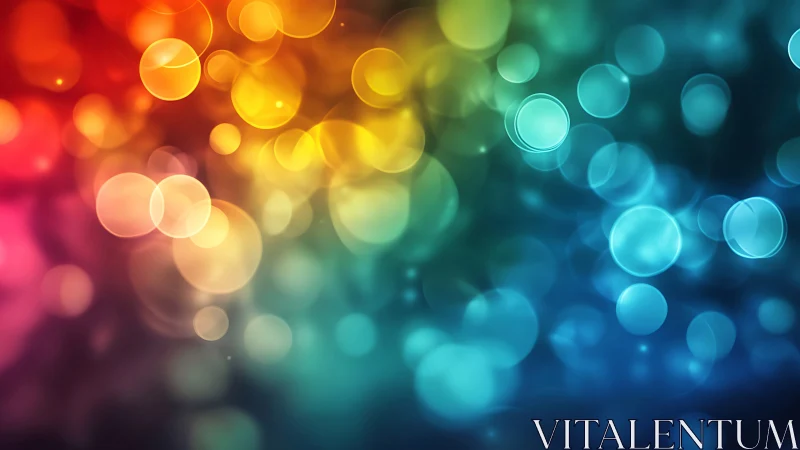 Glowing rainbow bokeh lights drifting through soft night.