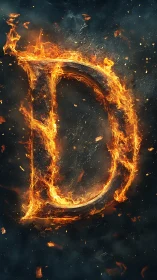 Flaming Capital D: Pyrolytic Typography with Spectral Particle Dispersion Effects