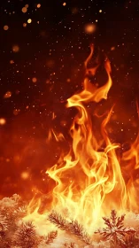 Inferno Rising: Frost Meets Flame in Winter Fire