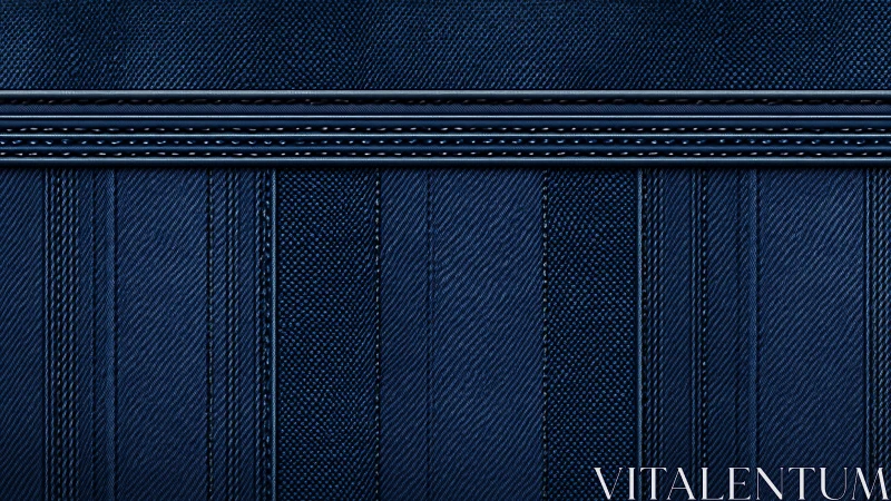Orthogonal navy textile panel with ribbed seam architecture.