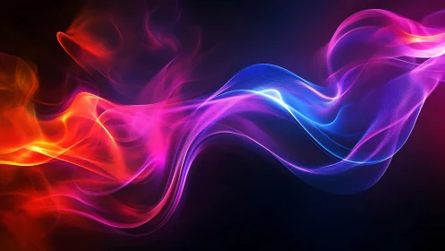 Neon Energy Flow: Abstract Light Wave Dynamics.