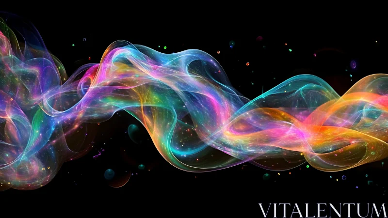 Spectral fluid dynamics of intertwined luminous color ribbons.