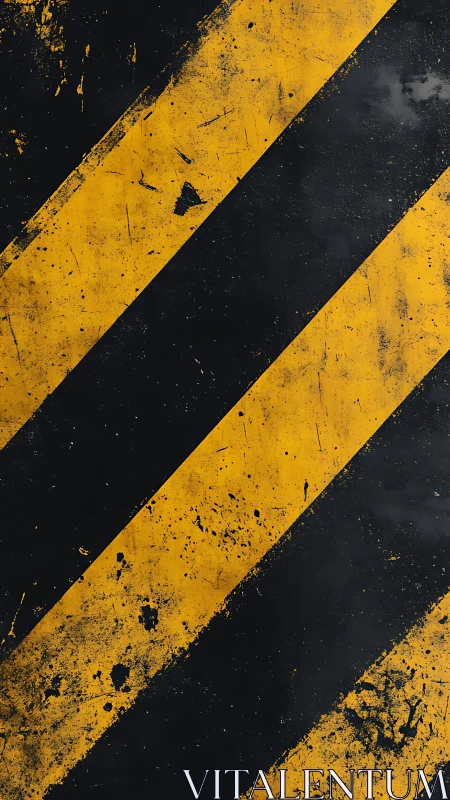 Industrial hazard stripes with distressed yellow texture.