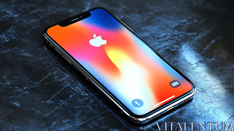 iPhone X Notched Smartphone Display Gradient Aesthetic Mobile Technology.