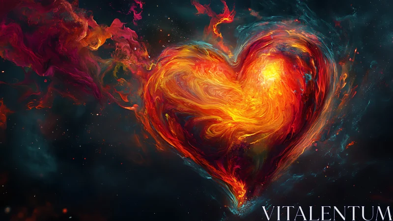 Luminescent Heart Form in Cosmic Field.