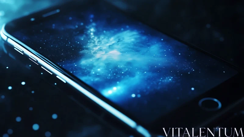 Pocket nebula awakens in a midnight-lit smartphone screen.