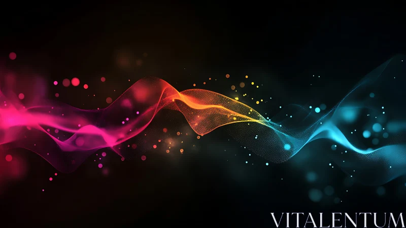 Colorful light waves dancing through a dreamy night sky.