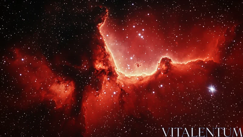 Long-exposure telescopic capture records ionized gas nebula