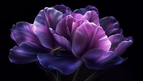 Luminous Purple Tulip Bloom with Layered Petals.