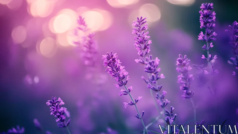 Purple Lavender Symphony: Dreaming Through Bokeh Light