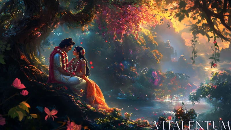 Luminous Garden Romance Under Twilight Skies.