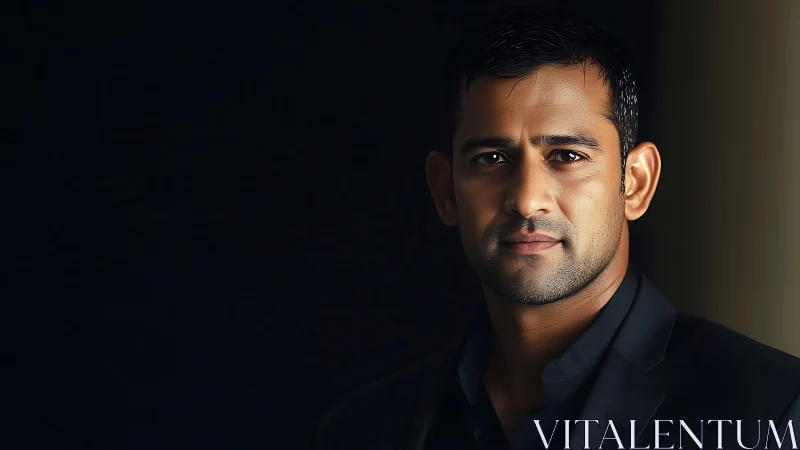Calm, confident portrait of a man in soft dramatic light.
