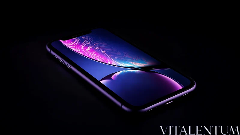 Futuristic Smartphone with Neon Gradient Display.