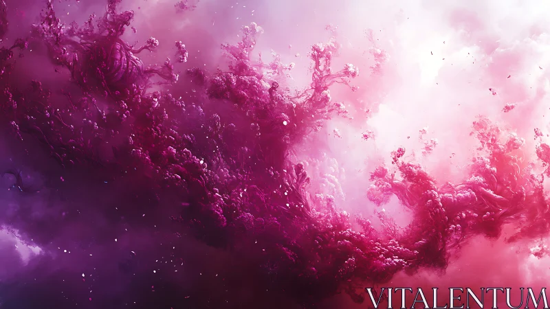 Dreamy Crimson Clouds Swirling Through Soft Pink Skies.