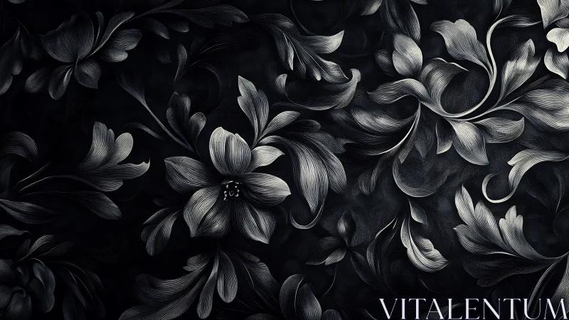 Monochromatic Floral Pattern with Engraved Petals