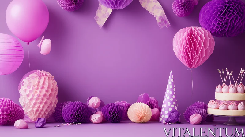 Vibrant Purple Party Celebration Setup.
