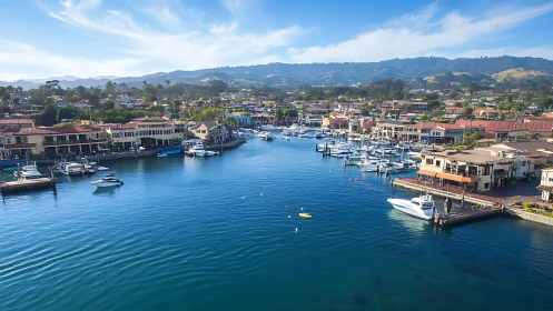 Coastal Harbor Dreams: Where Boats Meet Home.