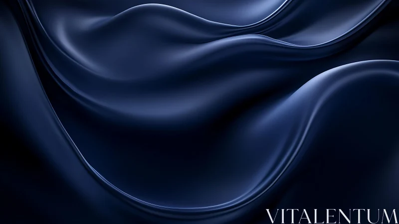 Elegant dark blue silk waves abstract digital background.